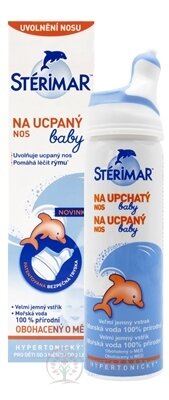 STÉRIMAR baby na ucpaný nos nosní mikrosprej s obsahem mořské vody (hypertonický) pro děti od 3 měsíců 1x50 ml
