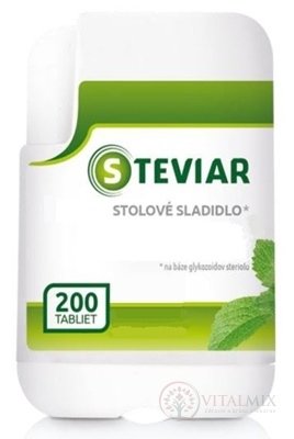 STEVIAR stolní sladidlo tabletové sladidlo na bázi glykosidů steviolu 1x200 ks