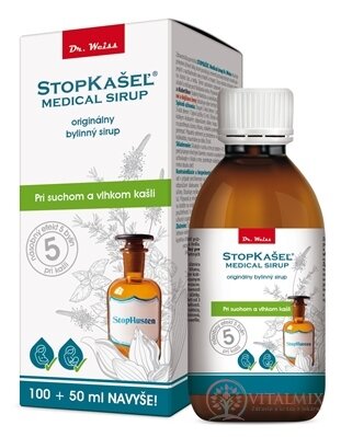 STOPKAŠEĽ Medical SIRUP - Dr.Weiss při kašli, 100 + 50 ml navíc (150 ml)