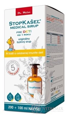 STOPKAŠEL Medical sirup OD 1 ROKU (200 ml + 100 ml navíc) 1x300 ml
