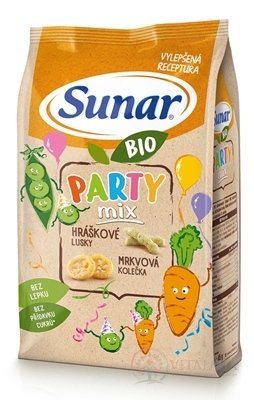 Sunar BIO Křupky Party mix (hráškové lusky a mrkvové kolečka) (od ukonč. 12. měsíce) 1x45 g