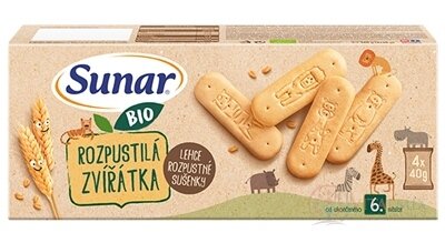 Sunar BIO SUŠENKY Rozpustilá zvířátka lehce rozpustná (od ukonč. 6. měsíce) 4x40 g (160 g)