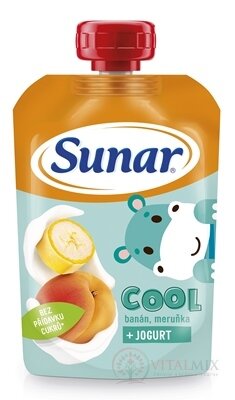 Sunar COOL Banán, Meruňka + JOGURT ovocně-zeleninový příkrm (od ukonč. 12. měsíce) 1x110 g