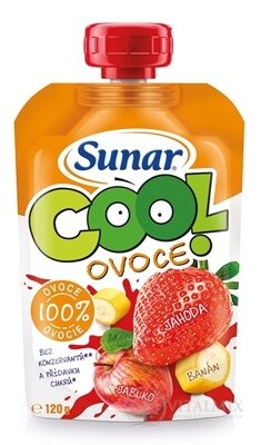 Sunar COOL ovoce Banán, Jahoda, Jablko (od ukonč. 12. měsíce) 1x120 g