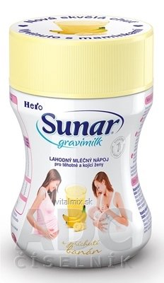 Sunar Gravimilk s příchutí banán plv (plast. Dóza) (inov.2019) 1x300 g