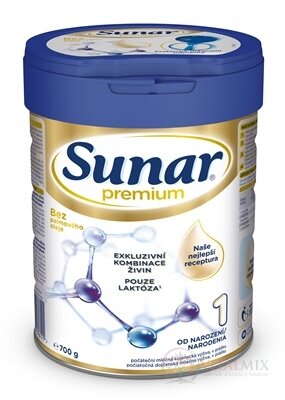 Sunar Premium 1 počáteční mléčná výživa (od narození) 1x700 g