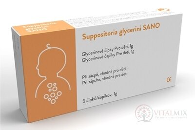 Suppositoria Glycerini SANO Pro děti 1g glycerinové čípky 1x5 ks