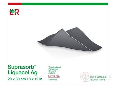 Suprasorb Liquacel Ag Krytí na rány s antimikrobiálním stříbrem, 20 x 30 cm, 1x5 ks