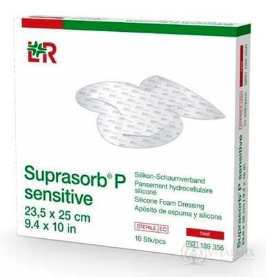 SUPRASORB P SENSITIVE silikonový pěnový obvaz, Heel, (23,5x25 cm) 1x10 ks
