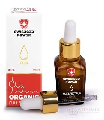 SwissCBD Power CBD OIL ORGANIC Full Spectrum 30% kapky, olej 1x20 ml
