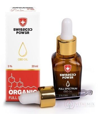 SwissCBD Power CBD OIL ORGANIC Full Spectrum 5% kapky, olej 1x20 ml