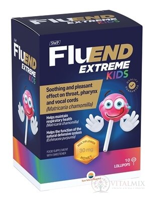 SWP FluEND EXTREME KIDS lízátka s příchutí medu 1x10 ks
