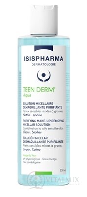 TEEN DERM Aqua čistící micelární voda a odličovač, na smíšenou až mastnou citlivou pleť 1x250 ml