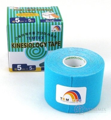 TEMTEX KINESOLOGY TAPE TOURMALINE tejpovací páska, 5 cm x 5 m, modrá 1x1 ks