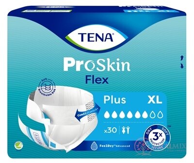 TENA Flex Plus XL inkontinenční kalhotky s rychloupevňovacím pásem (inov.2022) 1x30 ks