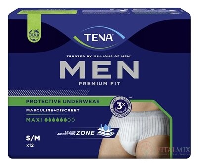TENA Men Protective Underwear Maxi S/M pánské natahovací inkontinenční kalhotky 1x12 ks