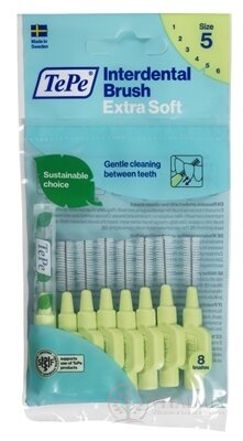 TePe Mezizubní kartáček 0,8 mm Extra Soft size 5 (světle zelený) 1x8 ks