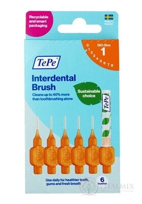 TePe mezizubní kartáčky 0,45 mm size 1 (oranžové) krabička 1x6 ks