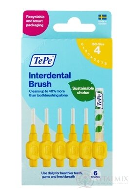 TePe mezizubní kartáčky 0,7 mm size 4 (žluté) krabička 1x6 ks