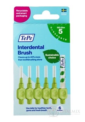 TePe mezizubní kartáčky 0,8 mm size 5 (zelené) krabička 1x6 ks