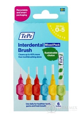 TePe mezizubní kartáčky Mixed size 0-5, startovací sada, krabička 1x6 ks