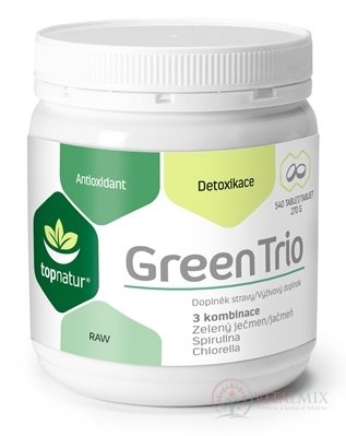 topnatur GREEN TRIO tbl (spirulina, chlorella, zelený ječmen) 1x540 ks