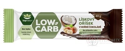 topnatur LOW CARB Tyčinka Lies. oříšek v čokoládě s kokosem 1x40 g