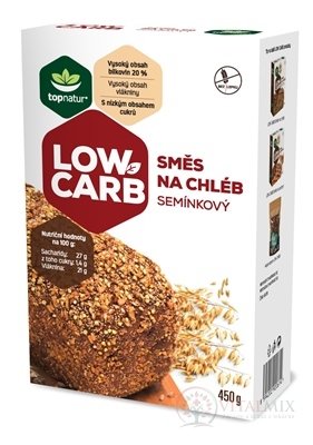 topnatur LOW CARB SMĚS NA CHLÉB Semínkový bez lepku, s obsahem vlákniny 1x450 g
