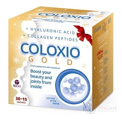 TOZAX Coloxio Gold Vánoční balení prášek v sáčcích (á 6,4 g) 30+15 zdarma (45 ks)
