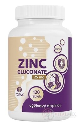 TOZAX Zinek glukonát 25 mg tbl 1x120 ks
