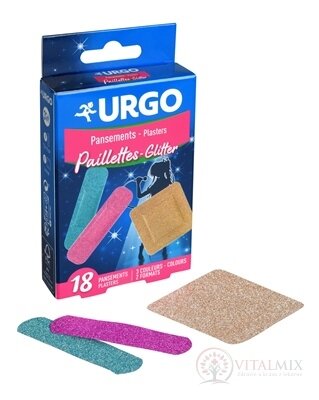 URGO Třpytivé náplasti 2 velikosti, 3 barvy, 1x18 ks