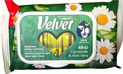 Velvet Camomile &amp; Aloe vera vlhčený toaletní papír 1x42 ks