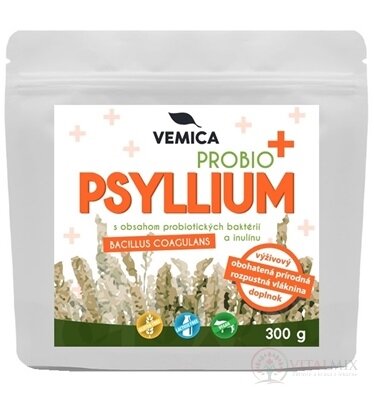 Vemica PSYLLIUM PROBIO PLUS prášek, rozpustná vláknina s obsahem bakterií a inulinu 1x300 g