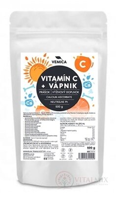 Vemic VITAMIN C + VÁPNÍK prášek 1x500 g