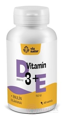 Via natur Vitamin D3 + E + Inulin cps 1x60 ks