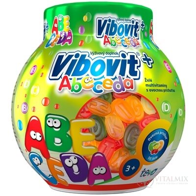 VIBOVIT+ ABECEDA želé multivitamíny s ovocnou příchutí (inov. 2024) 1x200 g