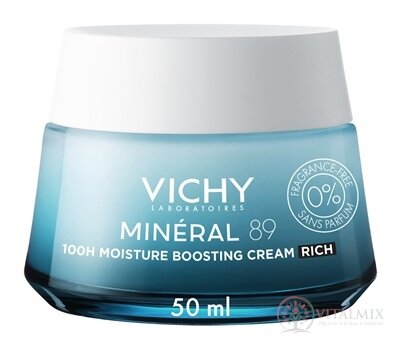 VICHY MINERAL 89 100H MOISTURE BOOSTING CREAM RICH krém pro podporu hydratace, bez parfemace 1x50 ml