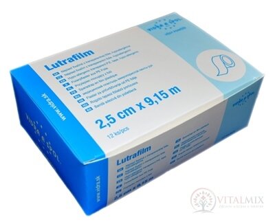 VIDRA Lutrafilm fixační náplast 2,5cm x 9,15m, z transparentní fólie, cívka 1x12 ks