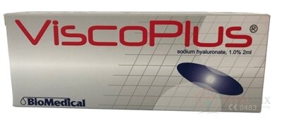 ViscoPlus 1% hyaluronát sodný v injekční stříkačce, viskoelastický intraartikulární roztok 1x2 ml