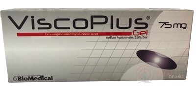 ViscoPlus Gel 2,5% hyaluronát sodný v injekční stříkačce, viskoelastický intraartikulární roztok 1x3 ml