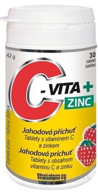 Vitabalans C-VITA + ZINC tbl (jahodová příchuť) 1x30 ks