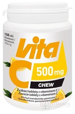 Vitabalans Vita C 500 mg CHEW žvýkací tablety s mandarinkovo-pomerančovou příchutí 1x150 ks