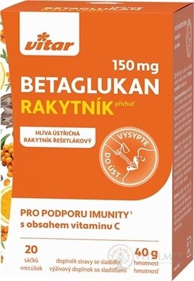 VITAR BETAGLUKAN 150 mg prášek v sáčcích, příchuť rakytník 1x20 ks