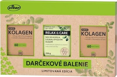 Vitar Eko Kolagen Box (dárkové balení) kolagen forte cps 2x60 ks + dárek: sůl do koupele, 1x1 set