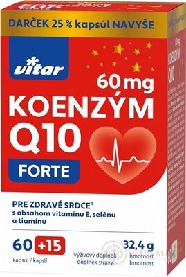 VITAR KOENZYM Q10 FORTE 60 mg cps 60+15 ks (25 % navíc) (75 ks)