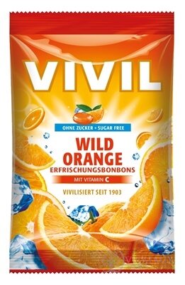 VIVIL BONBONS WILD ORANGE drops s příchutí pomeranče s vitamínem C, bez cukru 1x60 g
