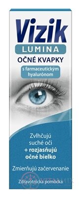 VIZIK LUMINA Oční kapky hyaluron, zvlhčují a zmírňují zarudnutí 1x10 ml