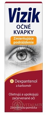 VIZIK Oční kapky Zmírňující podráždění dexpanthenol a karbomer 1x10 ml