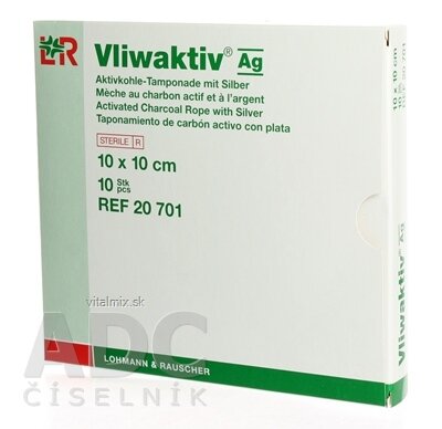 VLIWAKTIV AG tamponáda S AKTÍV.UHLÍM A AG 10x10cm 1x10 ks