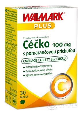 WALMARK Céčko 100 mg cucavé tablety s pomerančovou příchutí (inov. 2024) 1x30 ks